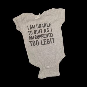 12 Months Charming Gray Baby Bodysuit with Fun Text